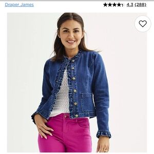 Draper James Ruffled Blue Jean Jacket